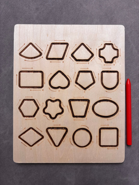 Wooden Numbers & Shapes Tracing Board