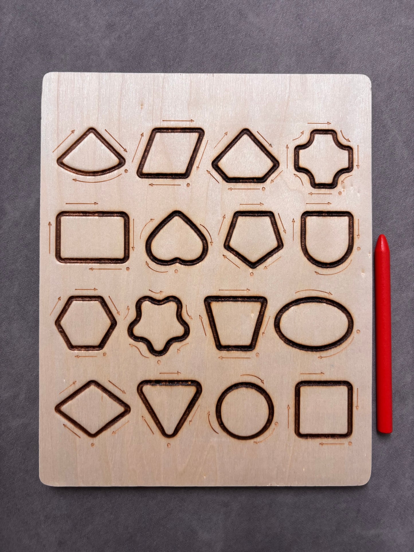Wooden Numbers & Shapes Tracing Board