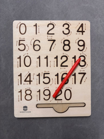 Wooden Numbers & Shapes Tracing Board